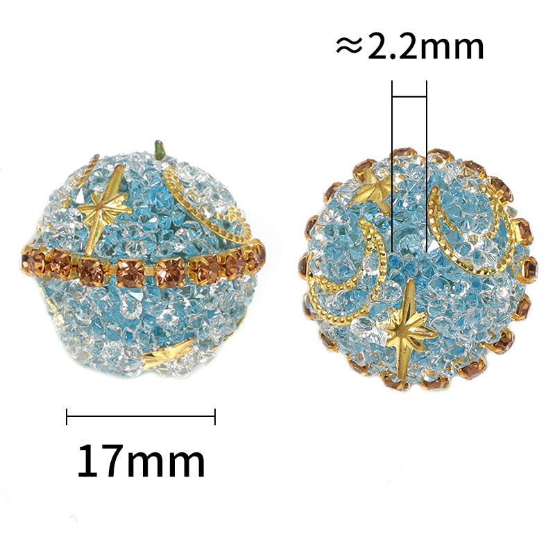 Wholesale 20pcs Star Moon Full Diamond Heavy Industry Sugar Beads