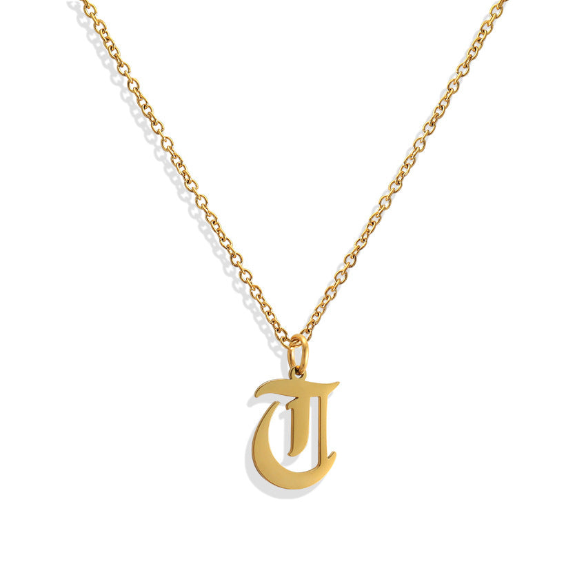 Wholesale Capital Letter Pendant Clavicle Chain Necklace