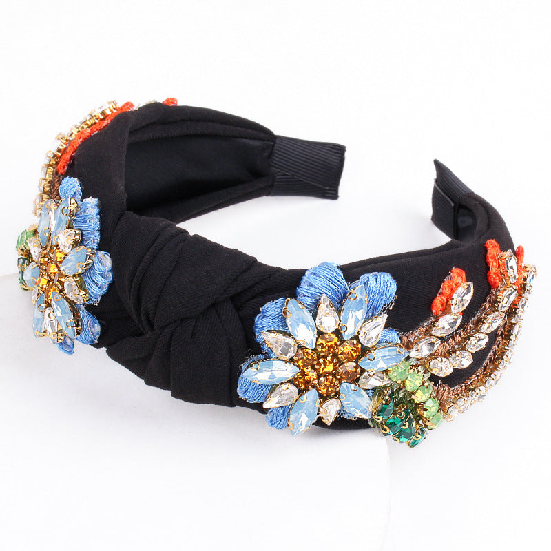 Wholesale new headband women's pearl knotted fabric headband fashion simple temperament headband hair accessories