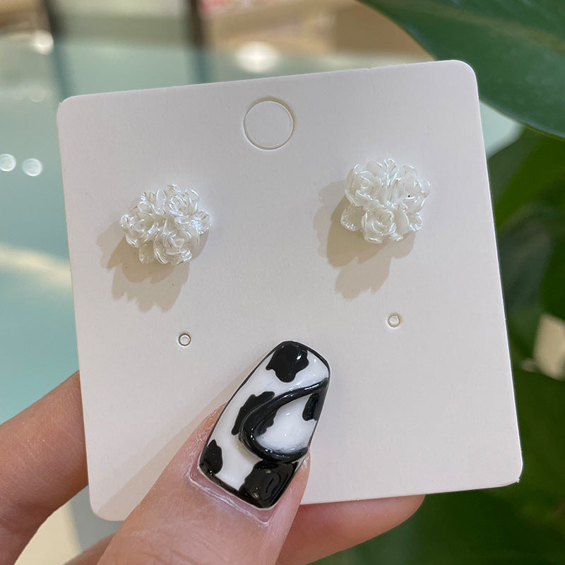 Wholesale Flower Drop Oil Pearl Colorful Petal Earrings