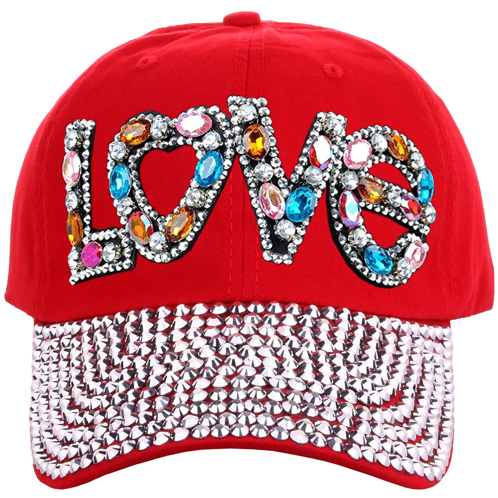 Wholesale Cotton LOVE Letter Dot Diamond Baseball Cap