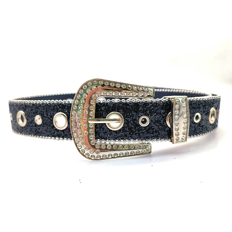 Wholesale Multicolor Rhinestone Belt Sequin Casual Jeans Belt