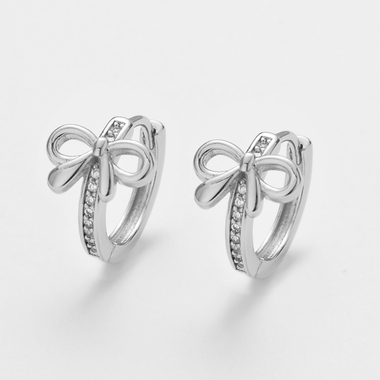 Wholesale Zircon Small Fresh Bow Earrings Simple Versatile Women' s Earrings