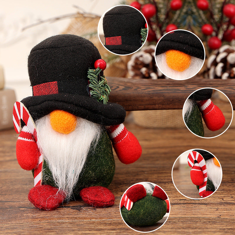 Wholesale Christmas Decorative Plaid Hats, Deer Antler Fabric, Doll Ornaments