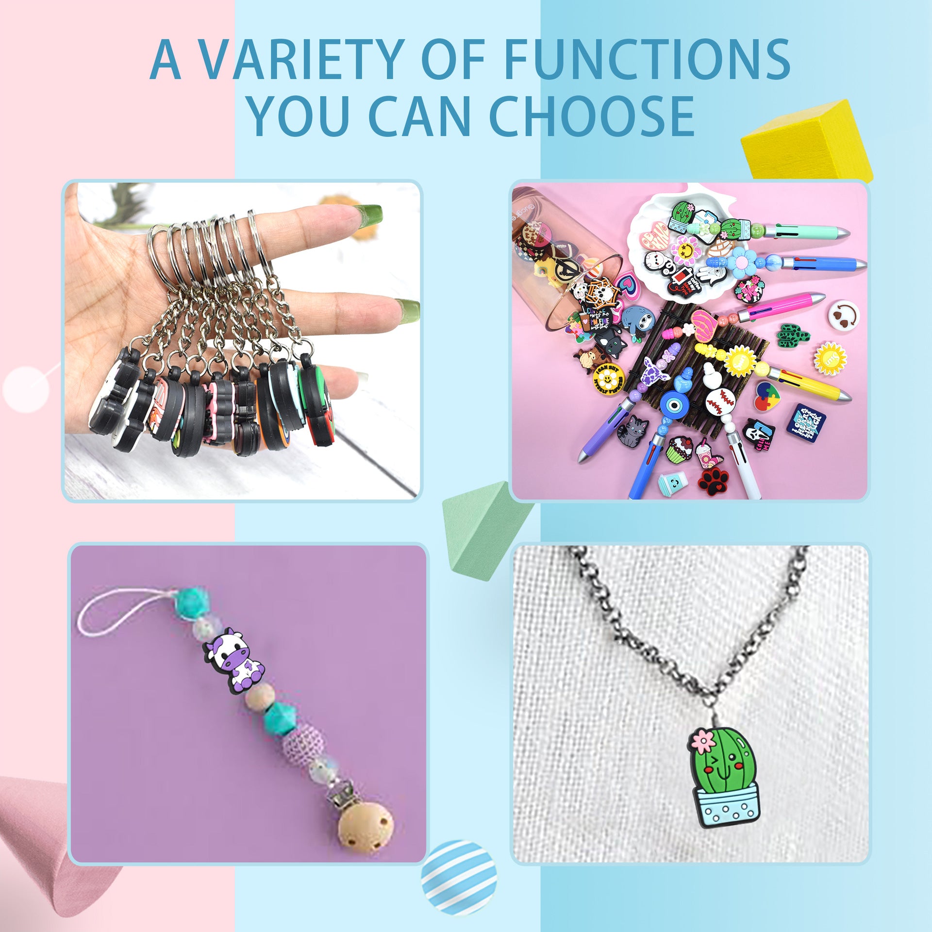 Wholesale   Random 100pcs/pack  Stationery cartoon dessert beads   Focal Beads