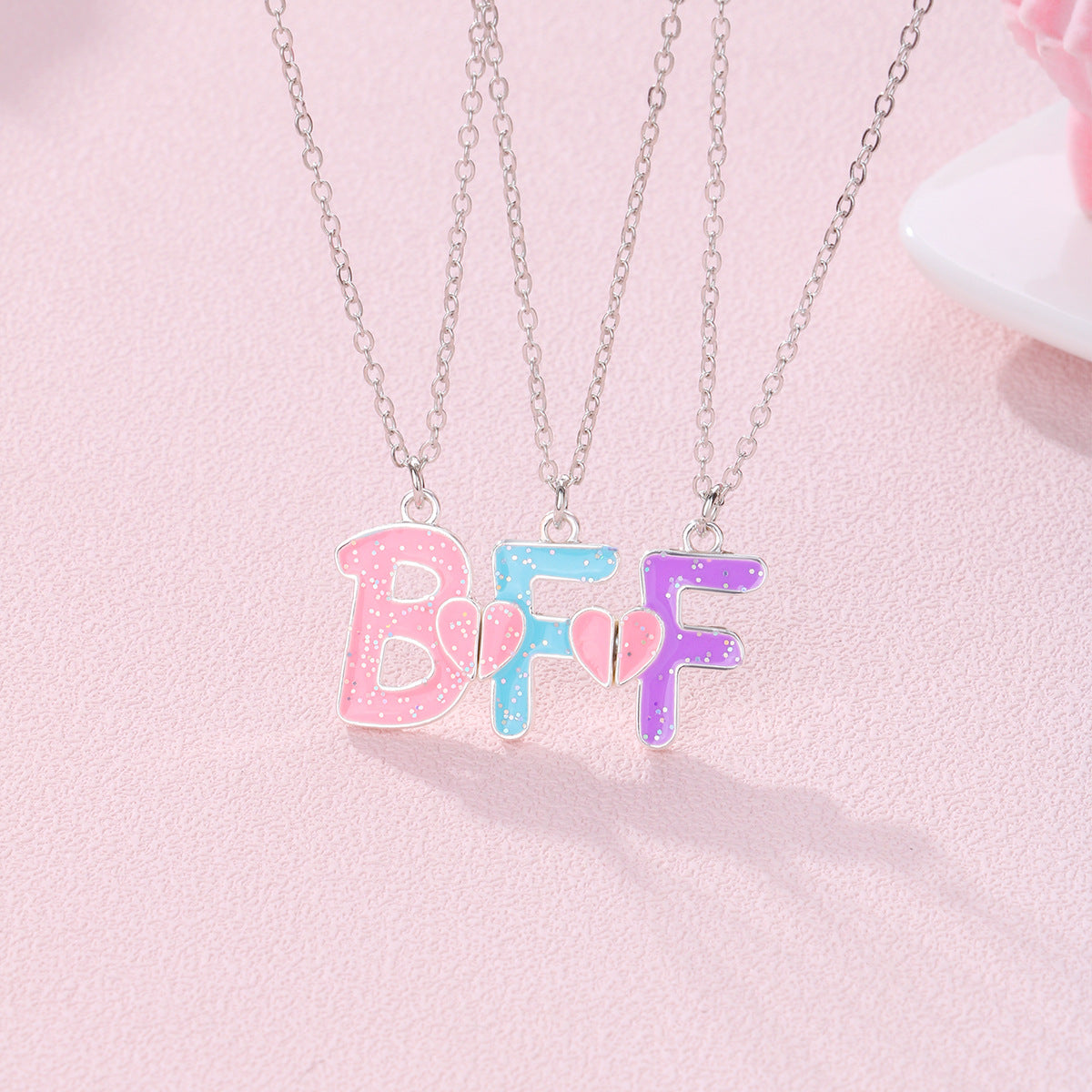 Wholesale BFF necklace simple letter clavicle chain love ing good friend set
