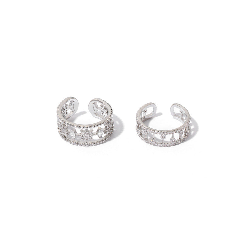Wholesale Zircon Inlaid Star Circle Open Ring