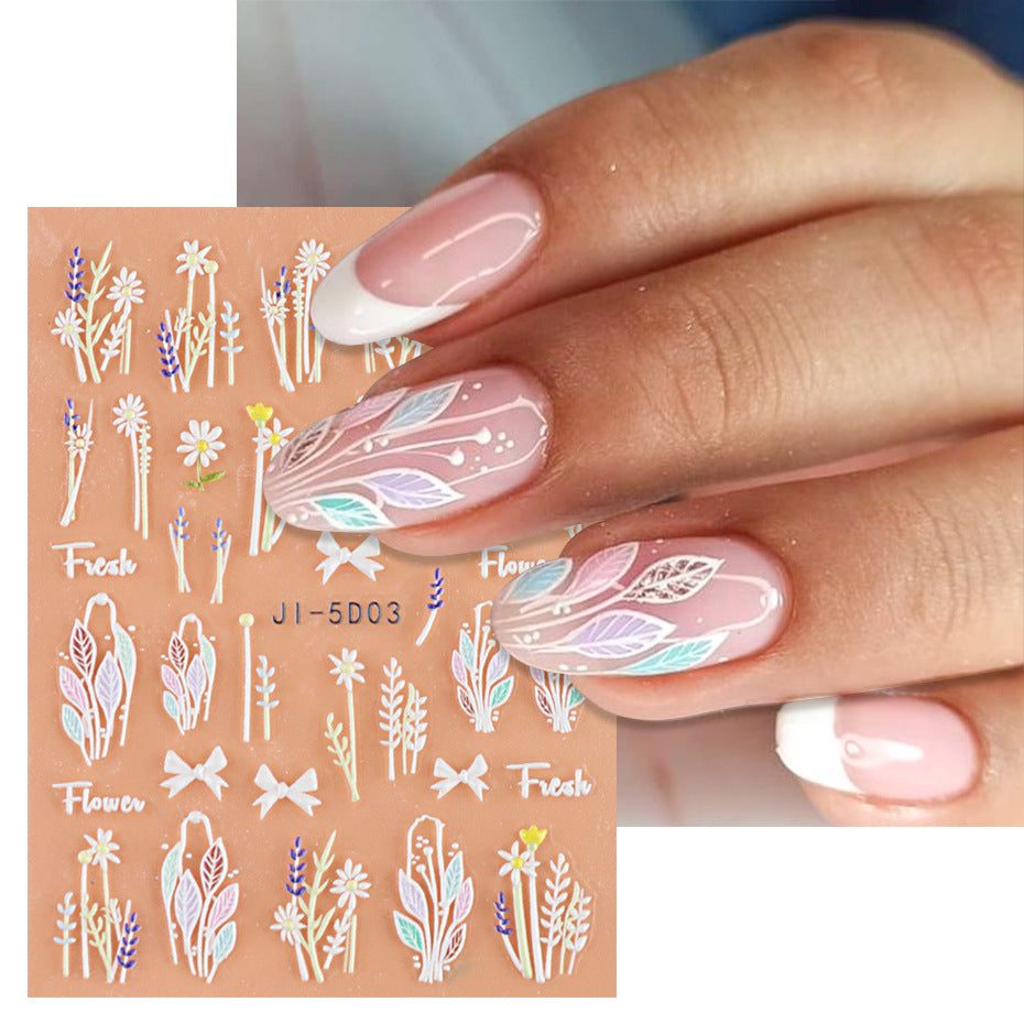 Wholesale 3pcs 5D nail art stickers