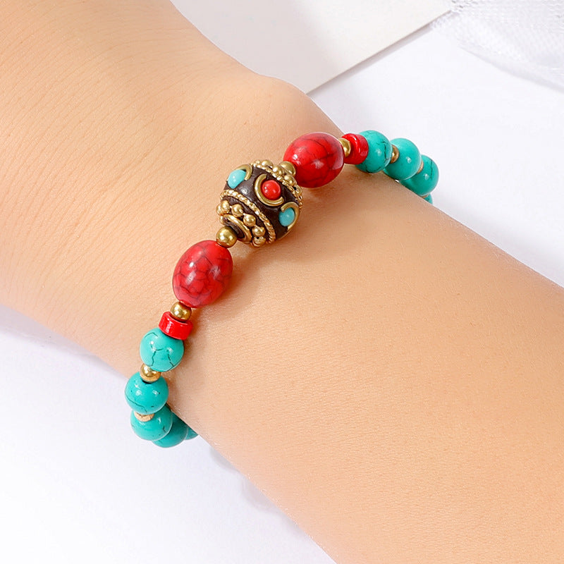 Wholesale Handmade Tibetan Style Ethnic Braided Bracelet Copper Bead Women S Fashion Accessory Gift