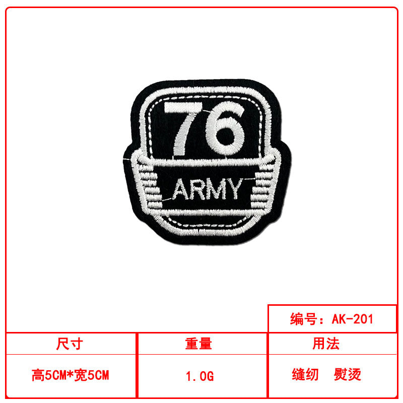 Wholesale Black and white shield classic badge embroidery patch clothing accessories