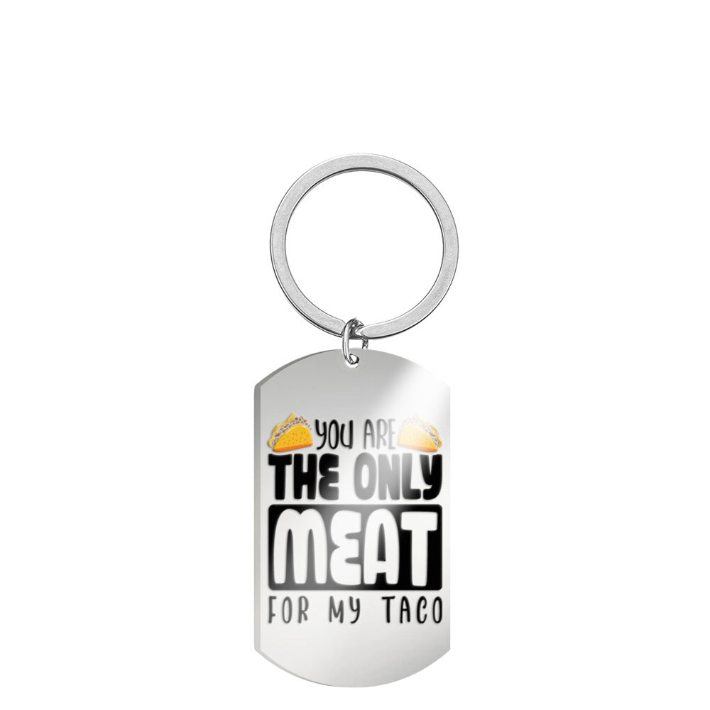 Wholesale Taco Hang Tags Stainless Steel Keychains