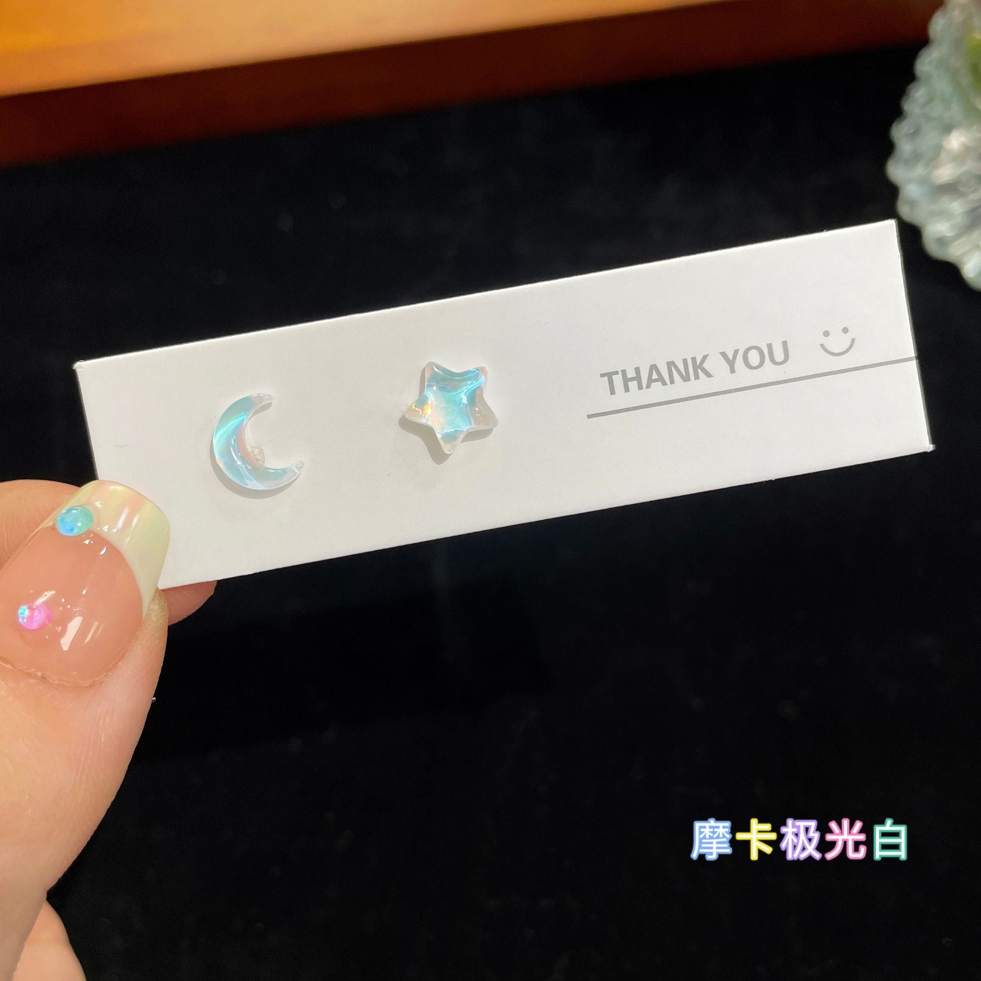 Wholesale Silver Pin Star Moon Girl Stud Earrings