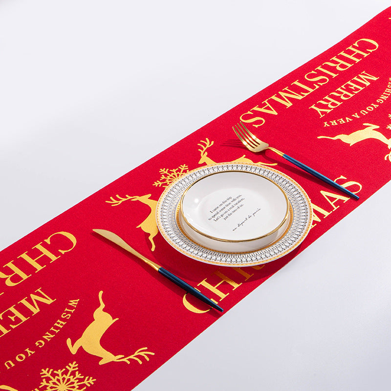 Wholesale Christmas Fine Linen Printed Foil Tablecloths