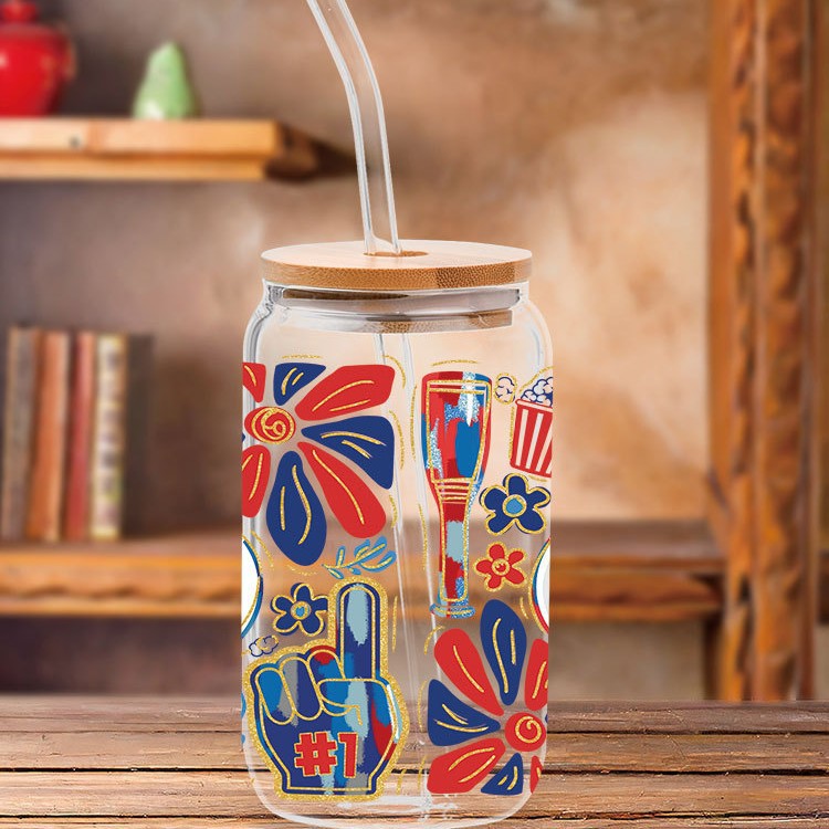 Wholesale Baseball Bow Series  16oz Cup UV DTF Wraps