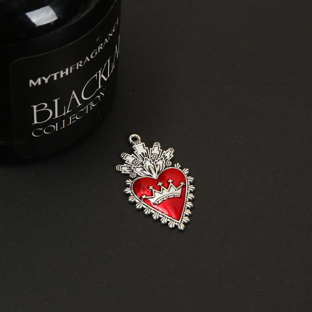 Wholesale 50PCS Vintage red heart pendant