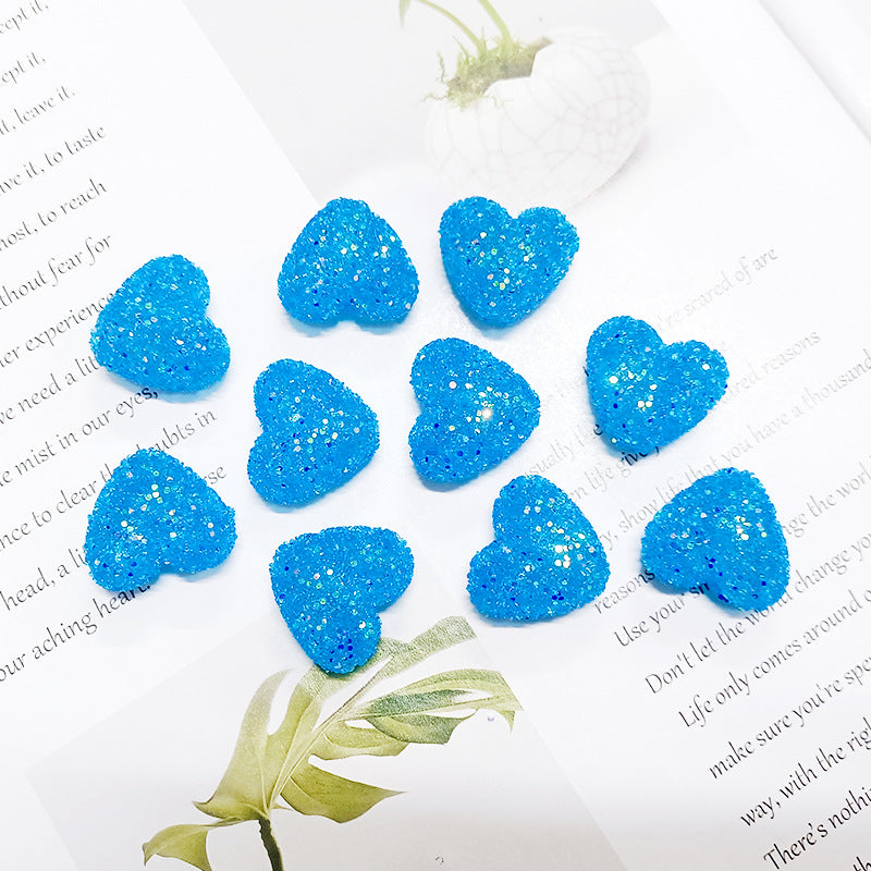 Wholesale Sequined heart-shaped straight hole Acrylic Beads