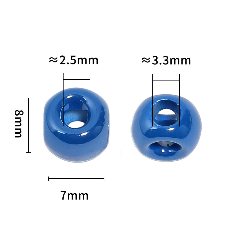 Wholesale 300pcs  Acrylic Glossy Cream Solid Color Four Way Beads DIY Spacer