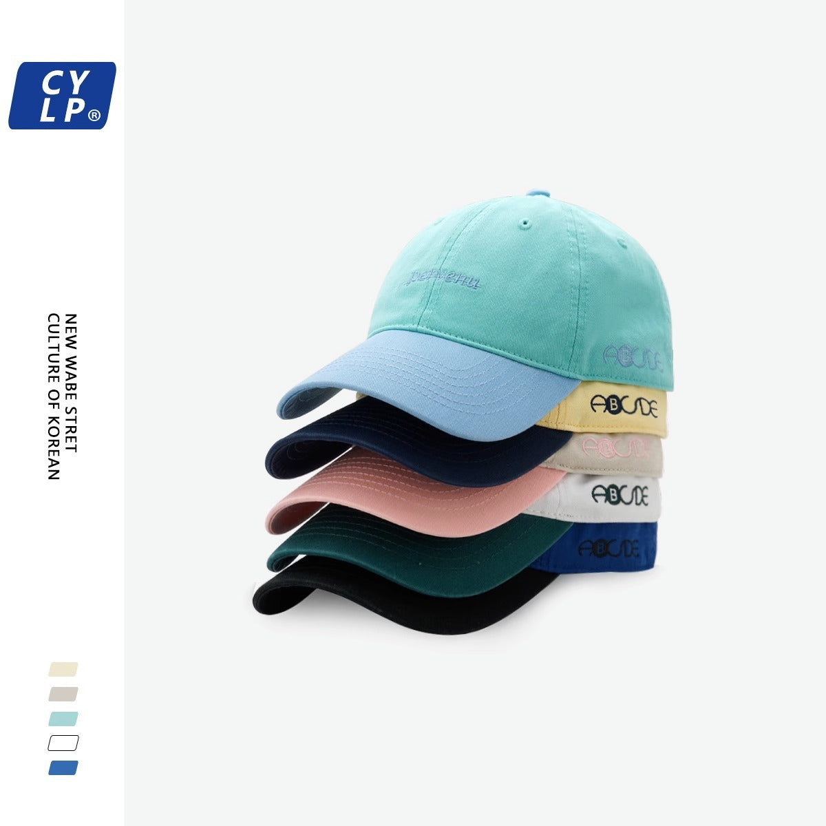 Wholesale Soft top baseball cap with contrast brim and lettering embroidery