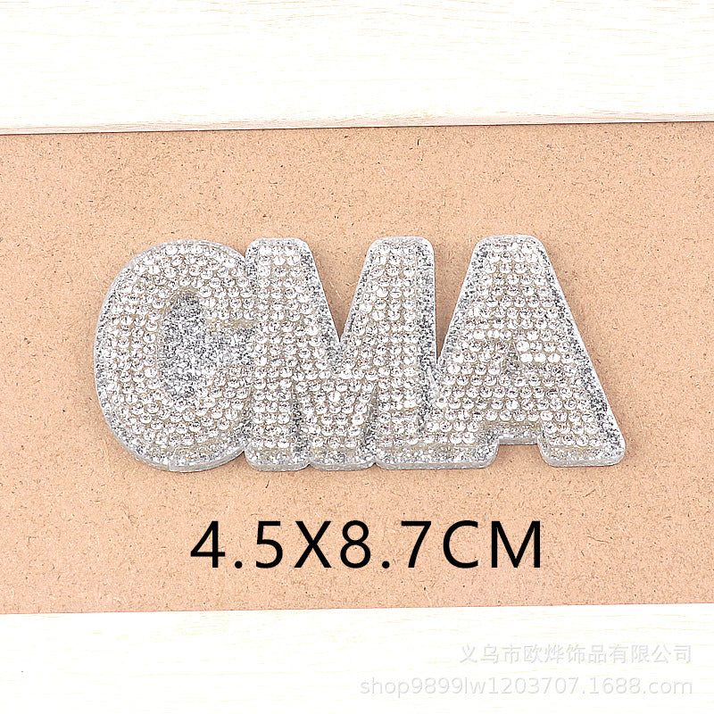Wholesale Glitter Cartoon Letter  Acrylic DIY Patches