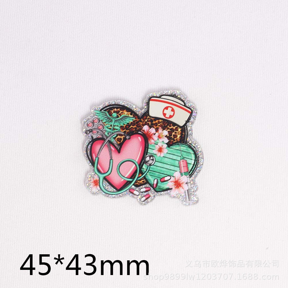 Wholesale 10pcs/pack  pink cross-border cartoon peach heart bag Acrylic Flatback