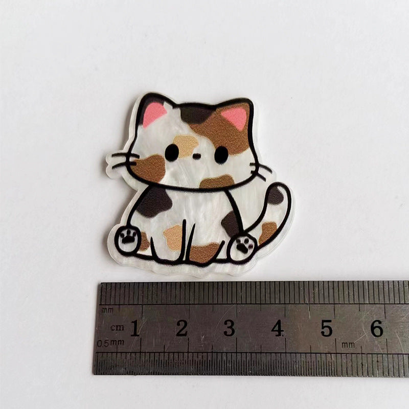 Wholesale  10pcs Illustration Style Cat Acrylic Accessories