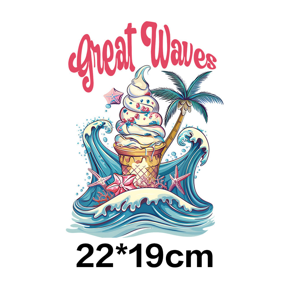 Wholesale 10pcs Summer Tropical Ice Cream UV DTF Ready to Press Transfers Wraps