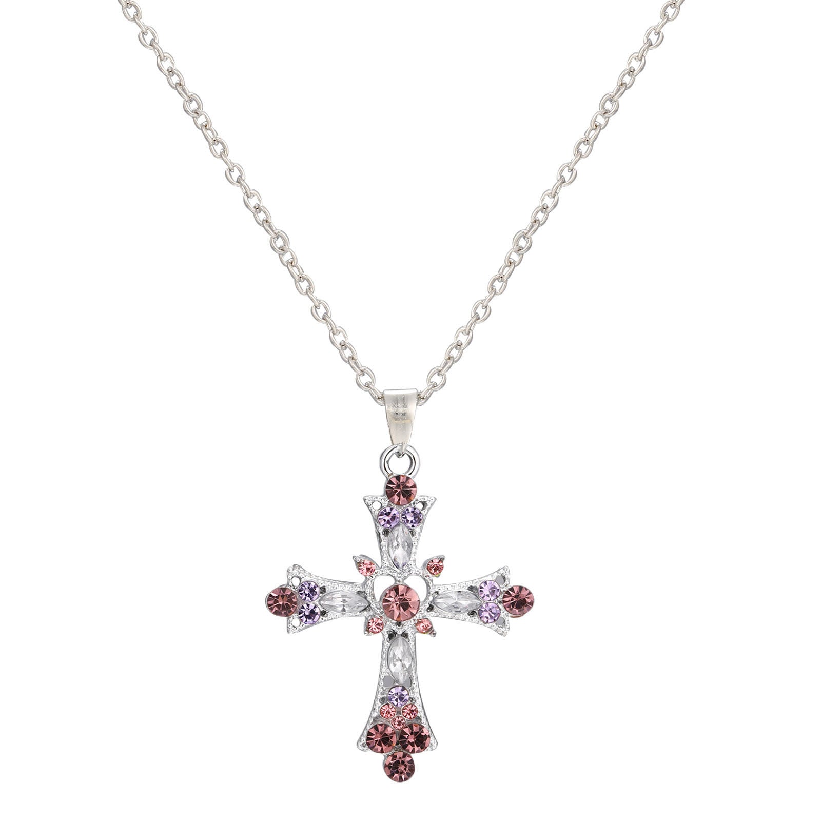 Wholesale Sweet and cool style hot girl cross diamond gothic style clavicle necklace