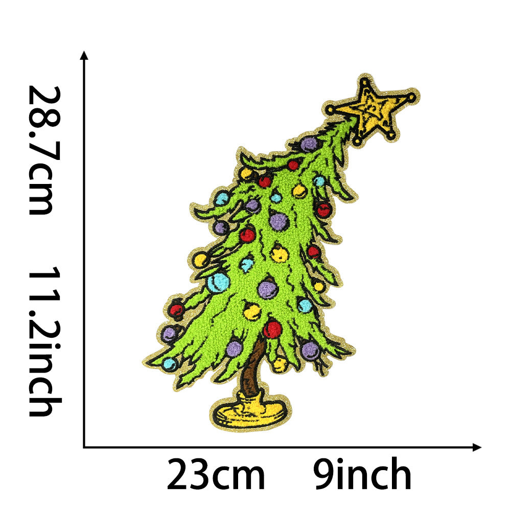 Wholesale Christmas Gingerbread Man Sequin Embroidered Patch Red Green Large Iron On DIY Decorative For Coats