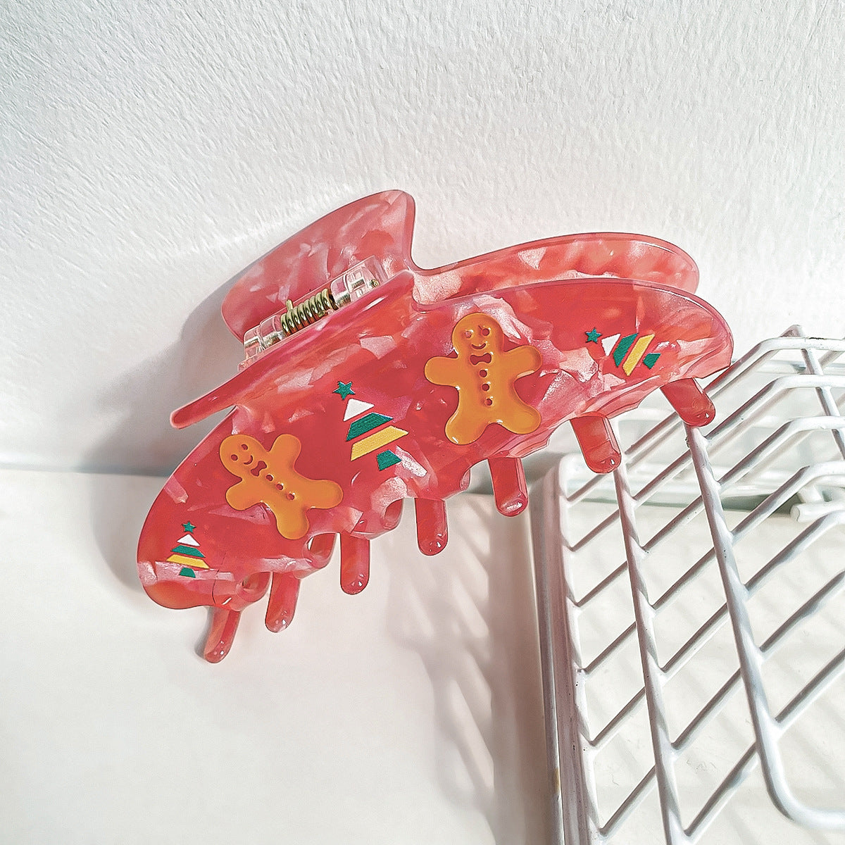Wholesale Christmas Cartoon Gingerbread Man Acrylic Hair Clips