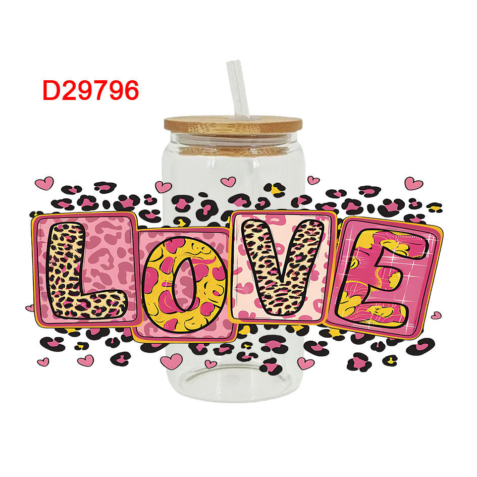 Wholesale Uv Transfer Sticker Glass Cup UV DTF Wraps 16oz Cup UV DTF Wraps