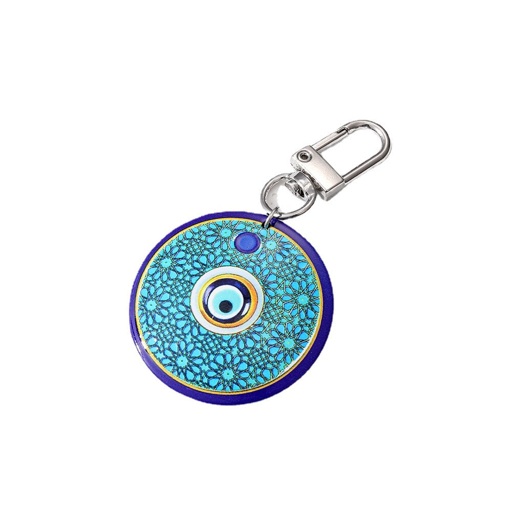 Al por mayor 5 piezas/paquete Bohemian Devil's Eye Plate Keychain