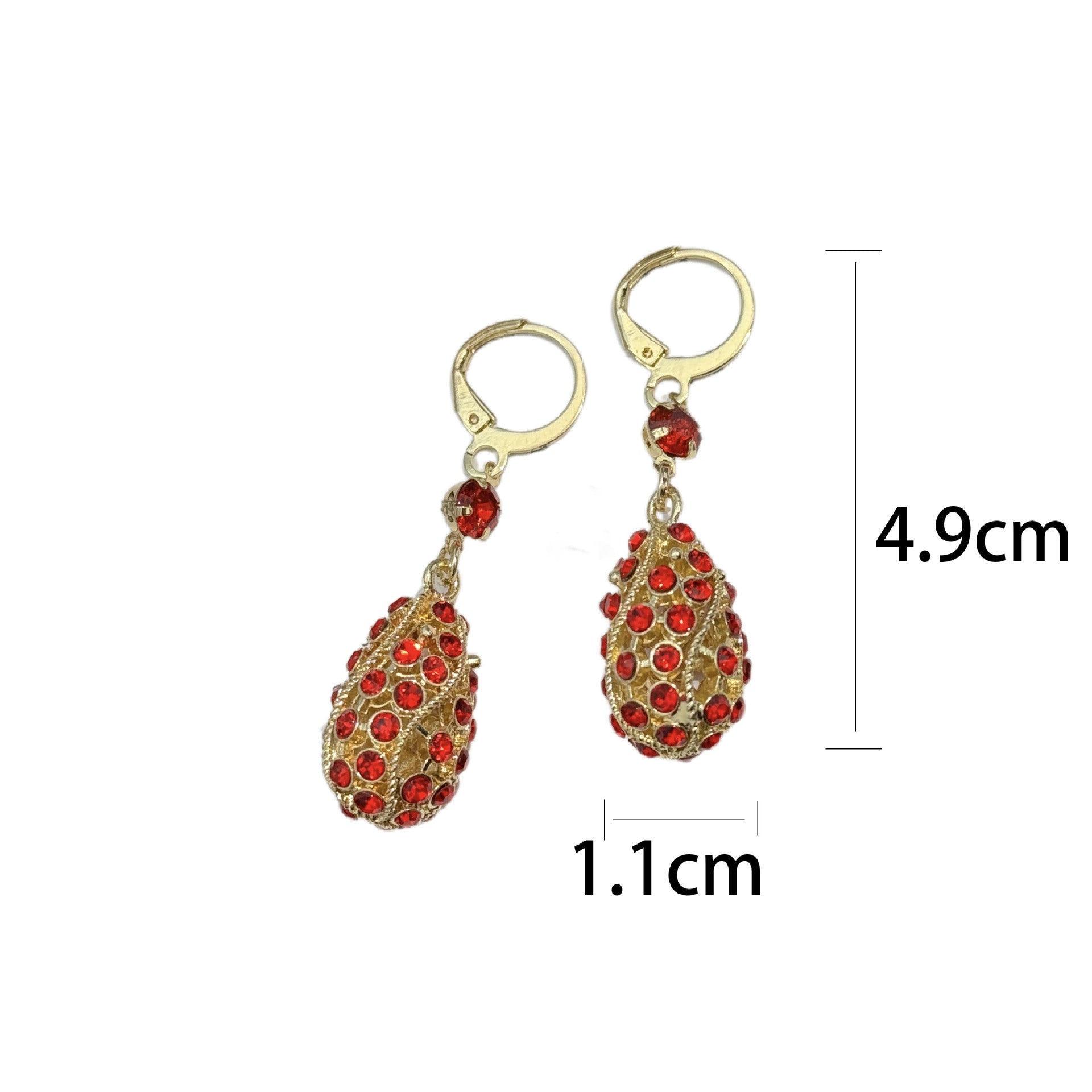 Wholesale Stylish Drop Earrings For Women Gold Tone Alloy Rhinestone Geometric Design Party Wear Fashion Accessory