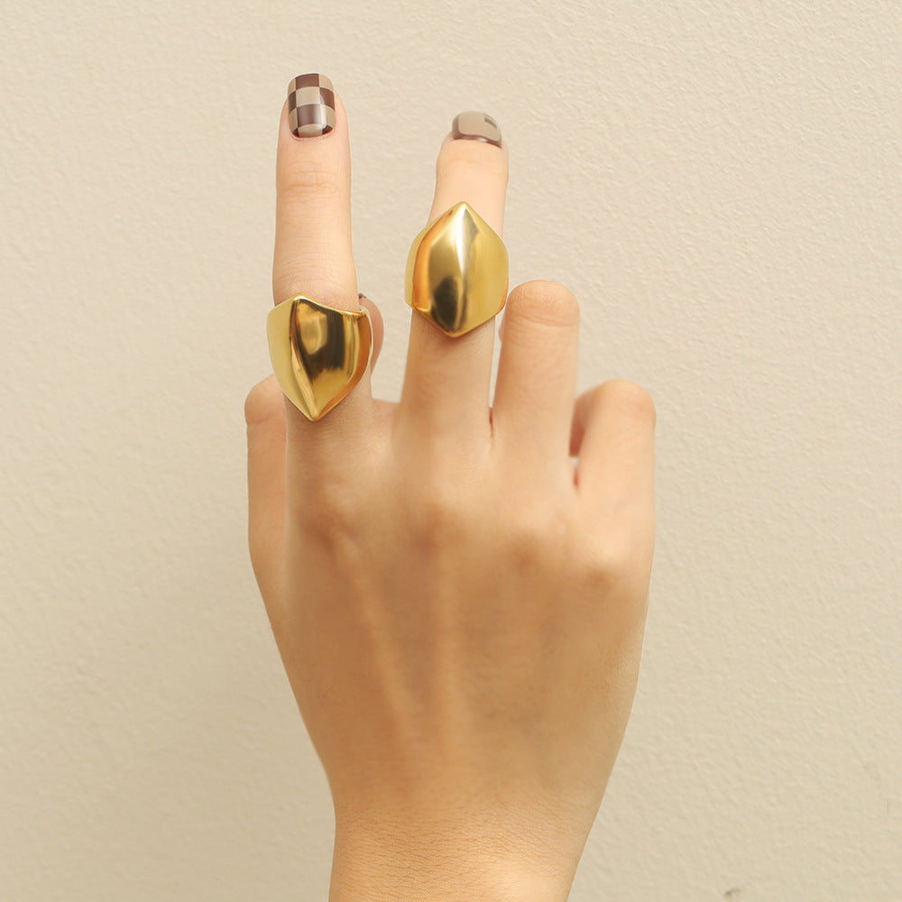 Wholesale Smooth Curve Geometric Titanium Steel Ring