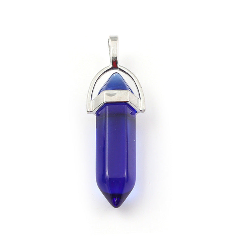 Wholesale Crystal Hexagonal Bullet Hexahedron Necklace Accessories