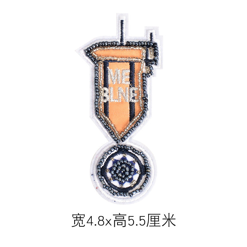 Wholesale Stylish Western College Embroidered Patches With Silver Bee And Lion Designs Acrylic Badges For Suits And School Uniforms