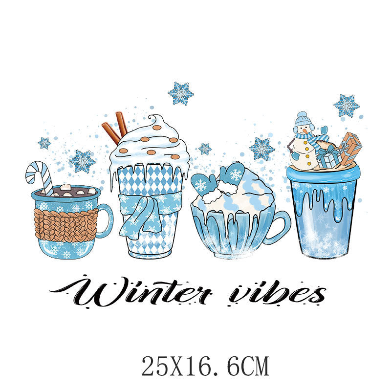 Wholesale 10pcs/pack Blue Snowman Christmas UV DTF Ready to Press Transfers Wraps