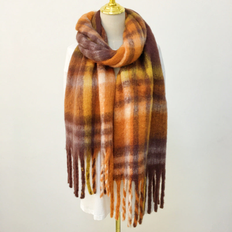 Wholesale Winter AC Double-sided Rainbow Plaid Scarves