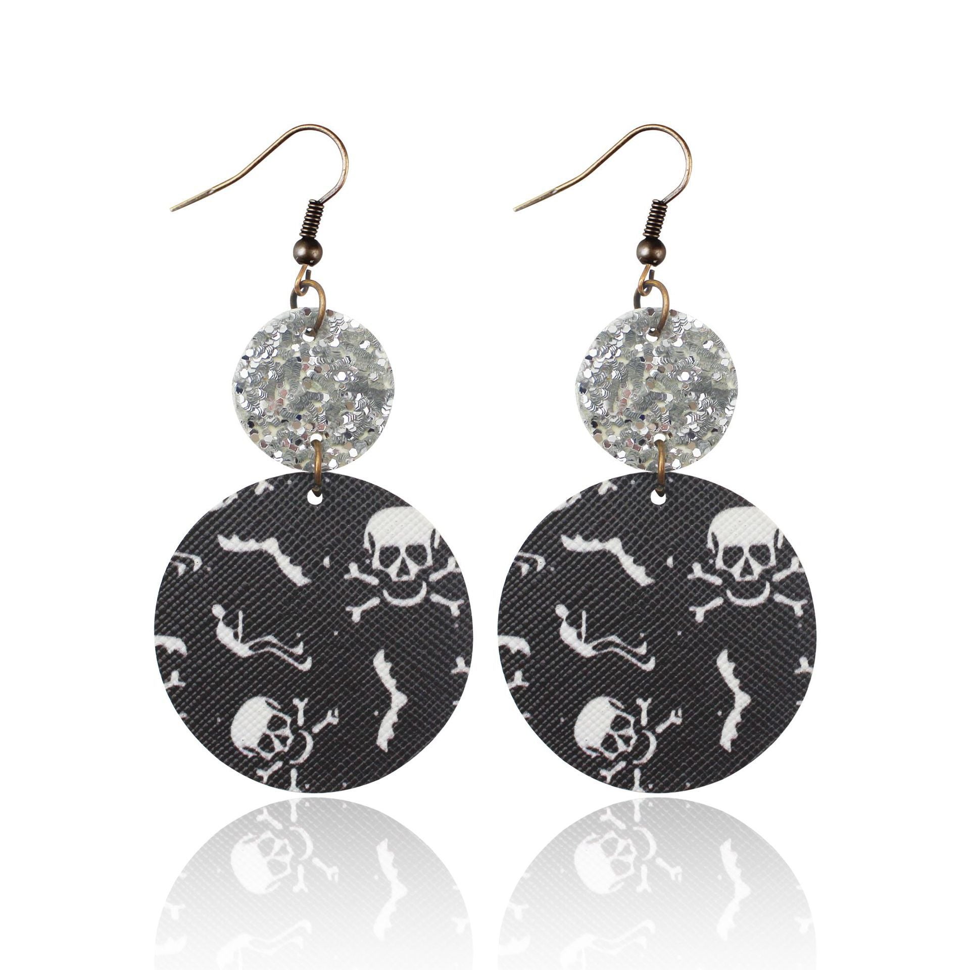 Wholesale Halloween Leather Cartoon Pumpkin Ghost Earrings