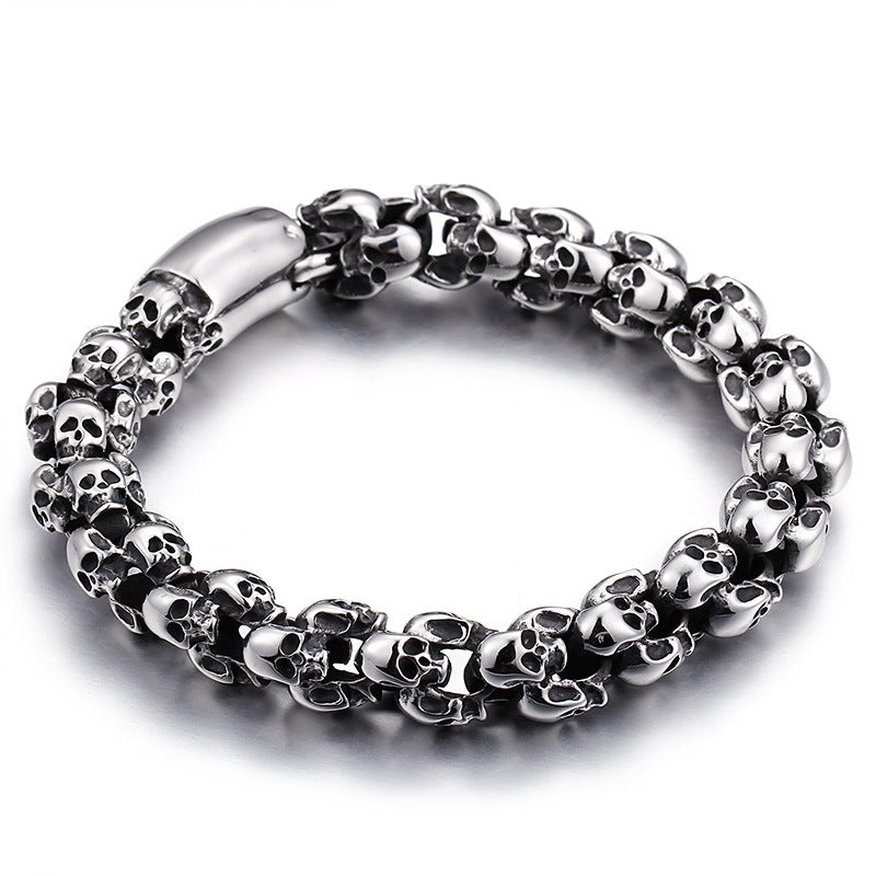 Wholesale Titanium Steel Skull Men's Bracelet