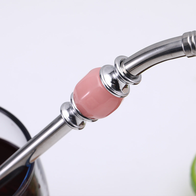 Wholesale Creative Filter 304 Stainless Steel Straw Stirring Coffee Dessert Madeira Tea Filter Spoon