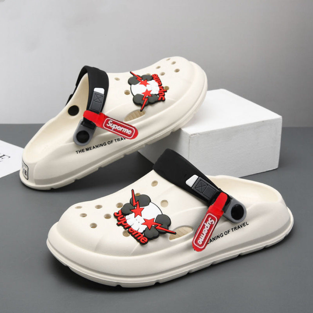 Wholesale Men's summer thick-soled casual sports non-slip soft-soled sandals outdoor dual-use drooping beach slippers