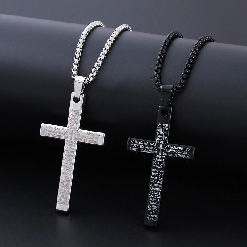 Wholesale Cross Men's Scripture Hip Hop Necklace