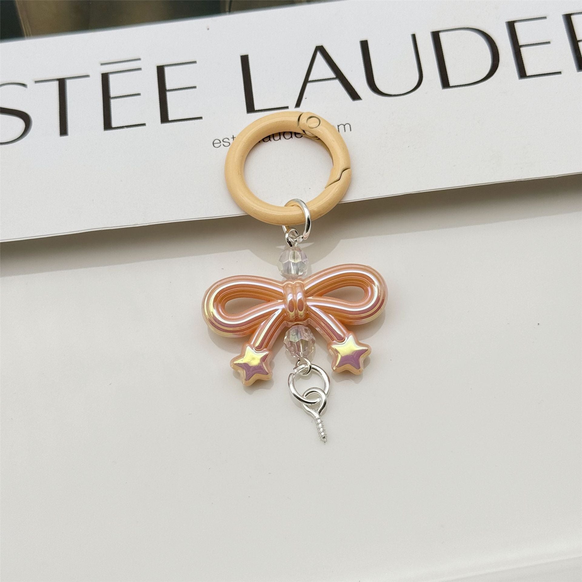 Wholesale Candy Color Bow Keychain Color Spring Buckle Cute Bag Pendant