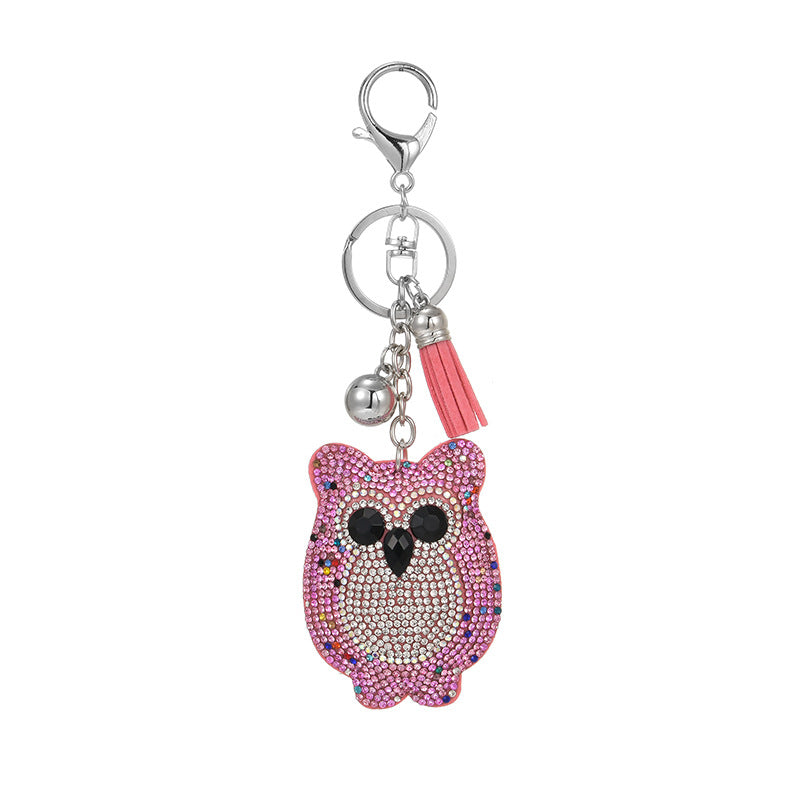 Wholesale Tassel Rhinestone Cartoon Women' s Bag Pendant Keychain