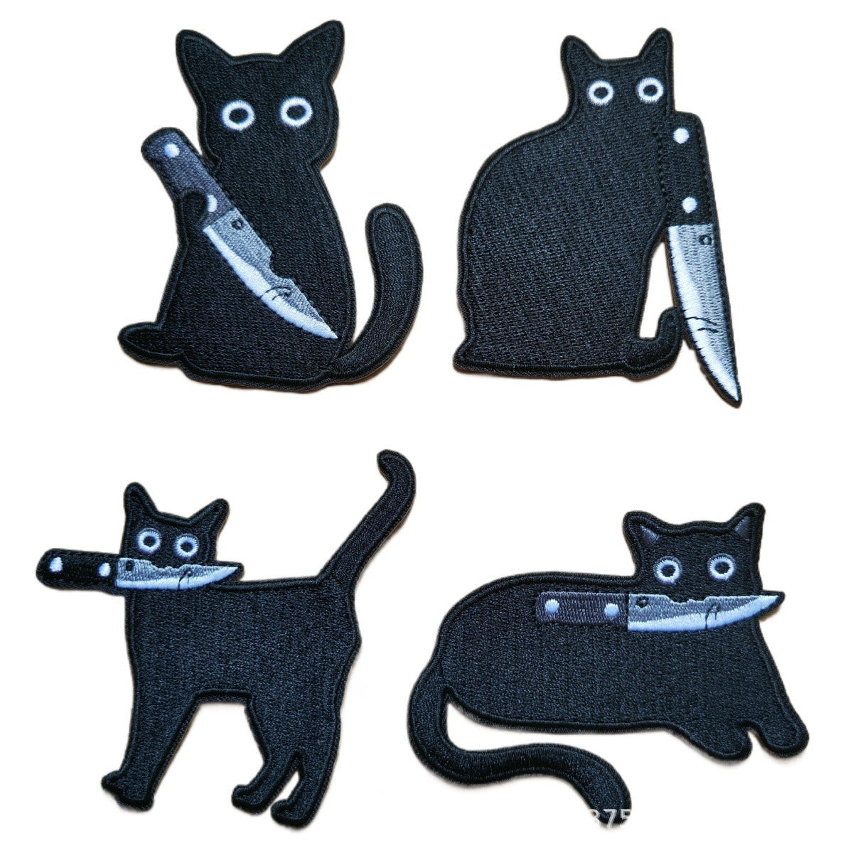 Wholesale Trendy Twill Embroidered Patches Assorted Black White Checkerboard  Web Heart Flag Designs For Towel Decoration DIY Accessory