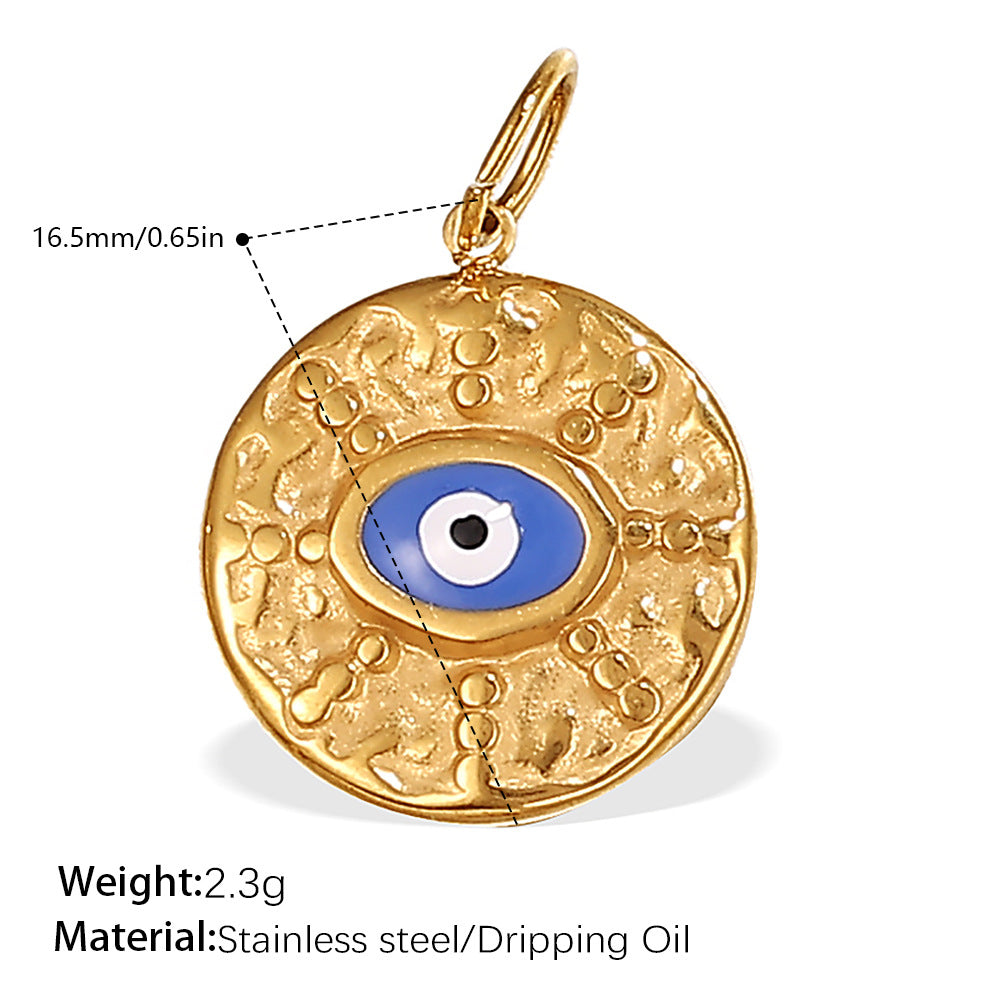 Wholesale Stainless steel 18K gold-plated palm eye pendant