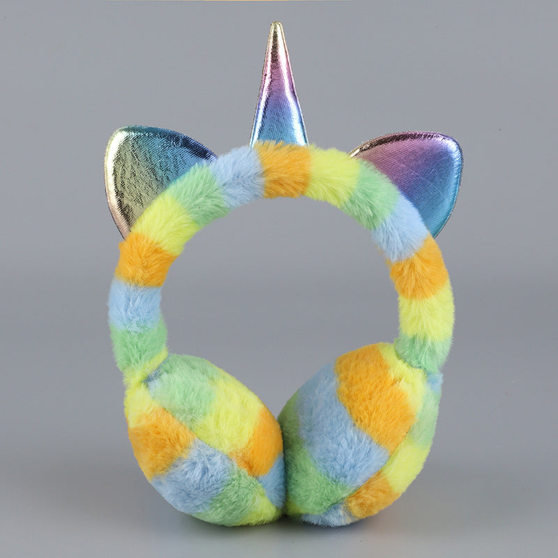Wholesale Winter Unicorn Earmuffs Warm Sequins Cute Earmuffs Warm Cold-proof Plush Earmuffs