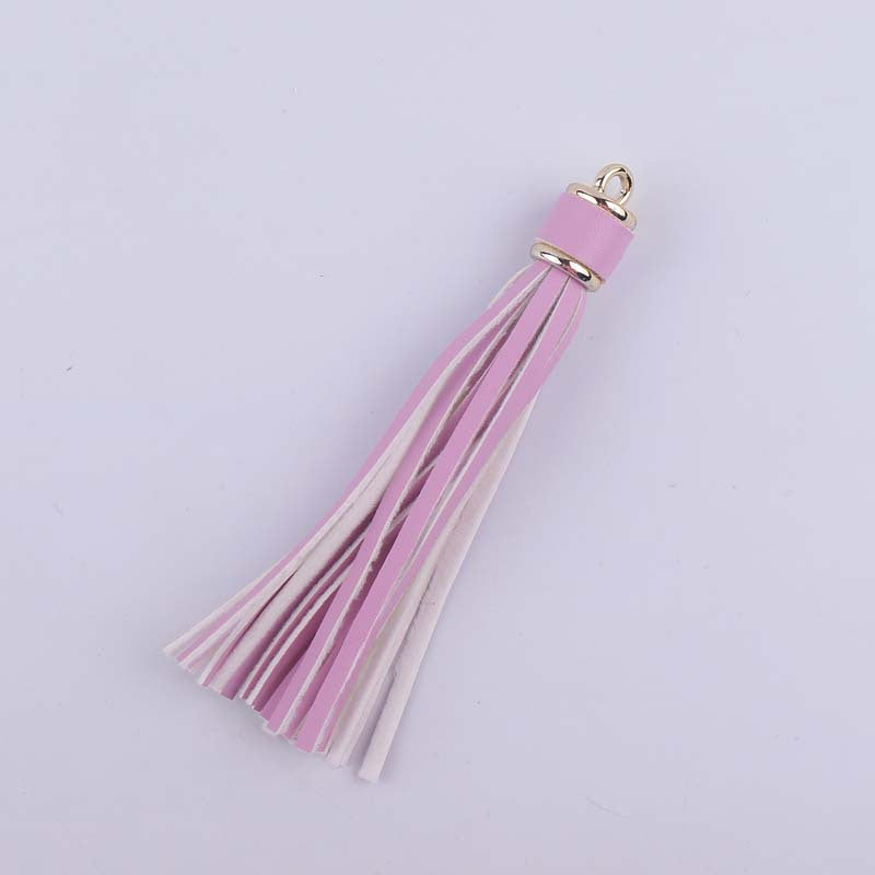 Wholesale Leather Tassel Edging Long Pendant Gold Hanging Clock Keychain Accessories
