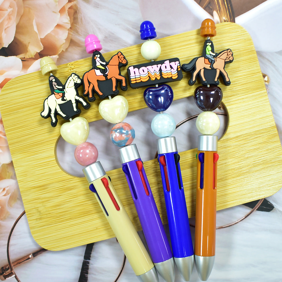 Wholesale Random 100pcs/pack  Cartoon Cowboy Series Soft Rubber Beads