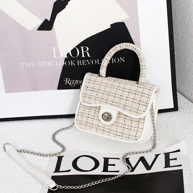 Wholesale Canvas PU Lid Crossbody Chain Bag